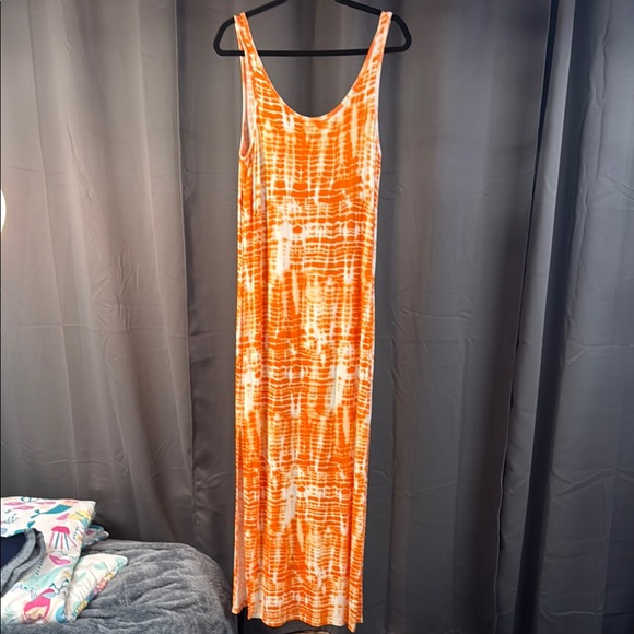 Michael Kors Orange Tie-Dye Maxi Dress - Picture 4 of 4